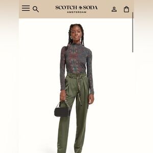 Scotch & Soda NWT Mock Neck Long Sleeve Snake Womens Sz XS